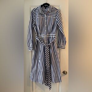 J.Crew blue and white striped dress